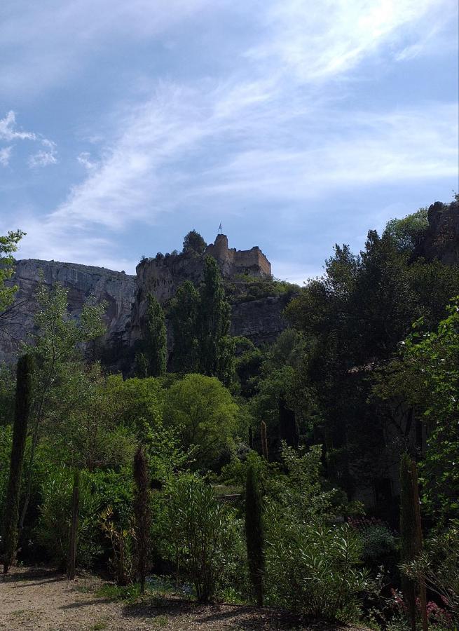 maison au coeur de Fontaine de Vaucluse, nichée sur le rocher et surplombant la sorgue Exterior foto